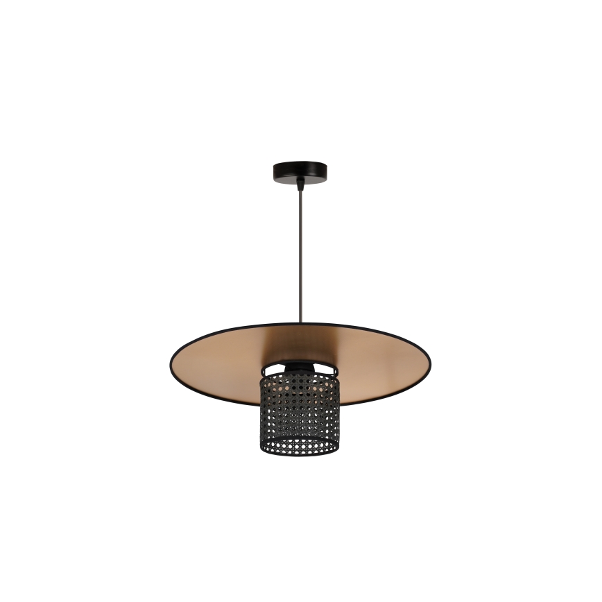 Lustră pe cablu TOKYO Duolla RATTAN 1xE27/15W/230V d. 50 cm auriu/negru