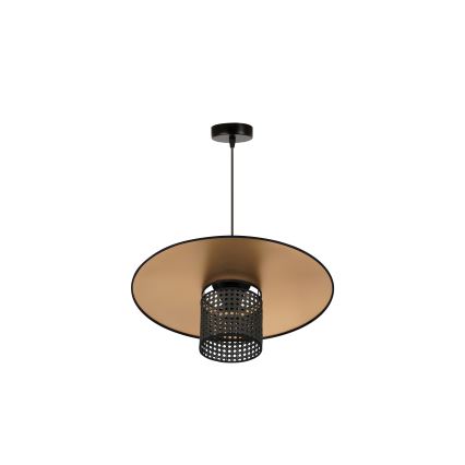 Lustră pe cablu TOKYO Duolla RATTAN 1xE27/15W/230V d. 50 cm auriu/negru