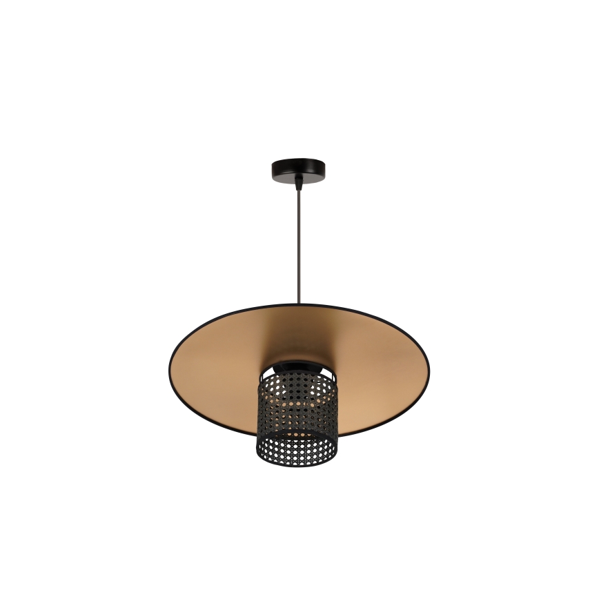 Lustră pe cablu TOKYO Duolla RATTAN 1xE27/15W/230V d. 50 cm auriu/negru