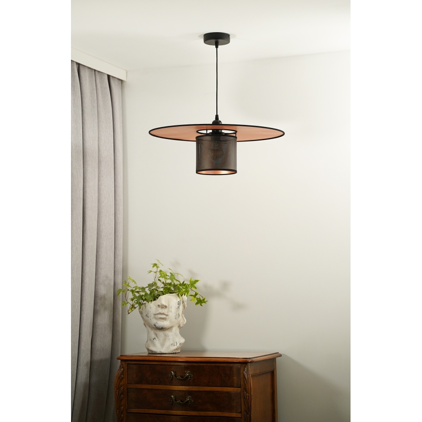 Lustră pe cablu TOKYO Duolla SHINY 1xE27/15W/230V d. 50 cm negru/cupru