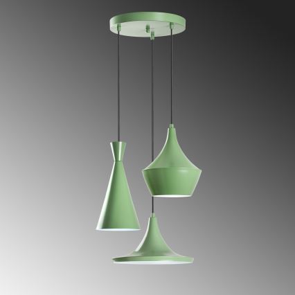 Lustră pe cablu TOM, 3x E27, 40W, 230V, verde