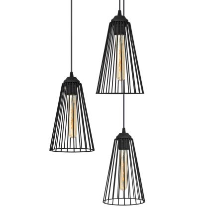 Lustră pe cablu TORRI 3xE27/15W/230V negru