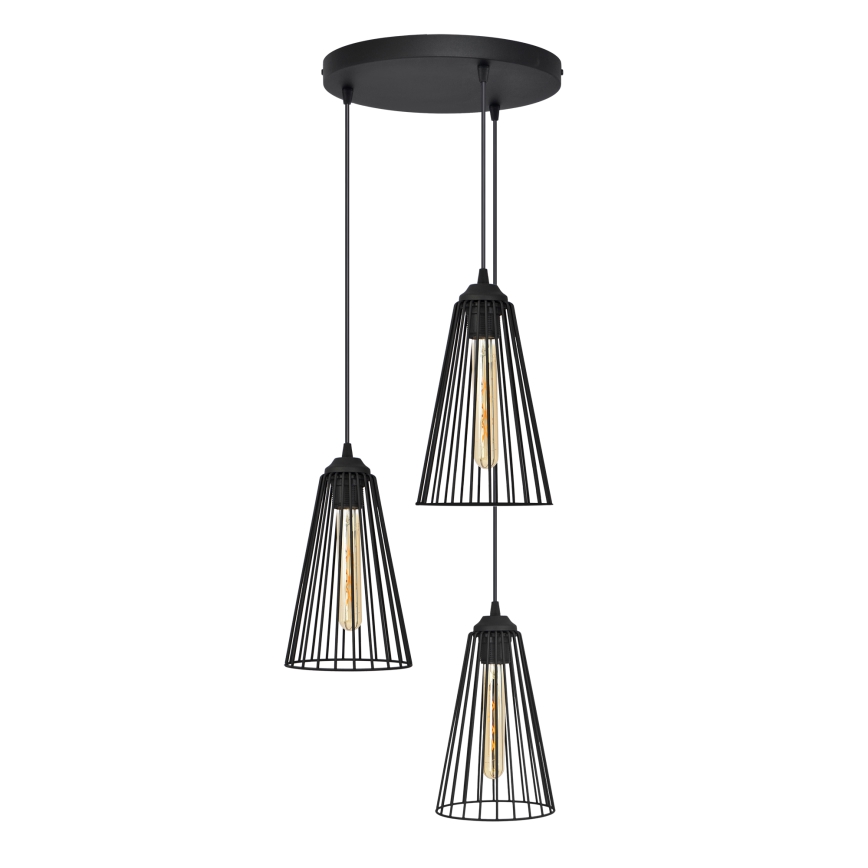 Lustră pe cablu TORRI 3xE27/15W/230V negru