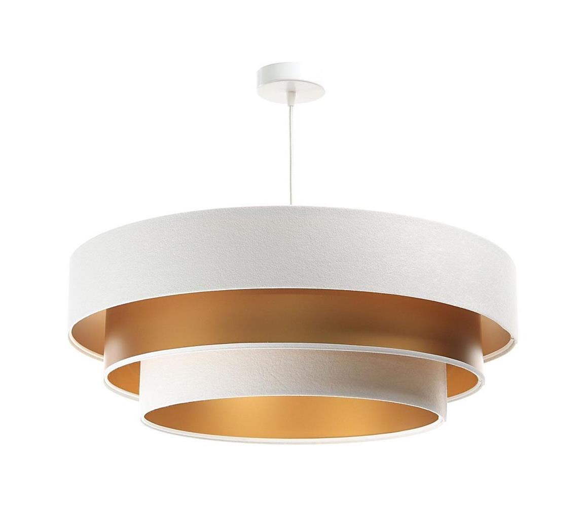 Lustră pe cablu TRINITI 1xE27/60W/230V albă/aurie