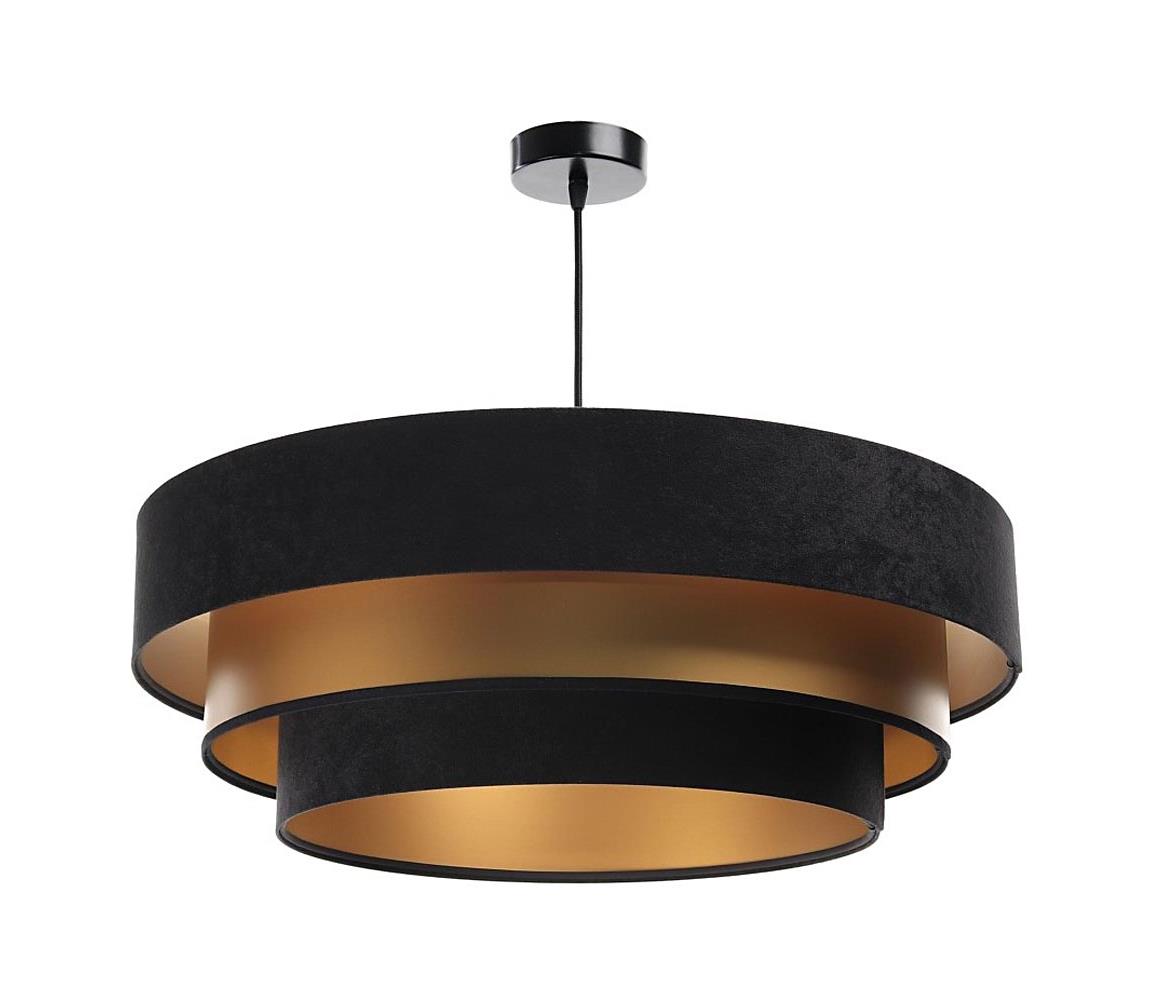 Lustră pe cablu TRINITI 1xE27/60W/230V neagră/aurie