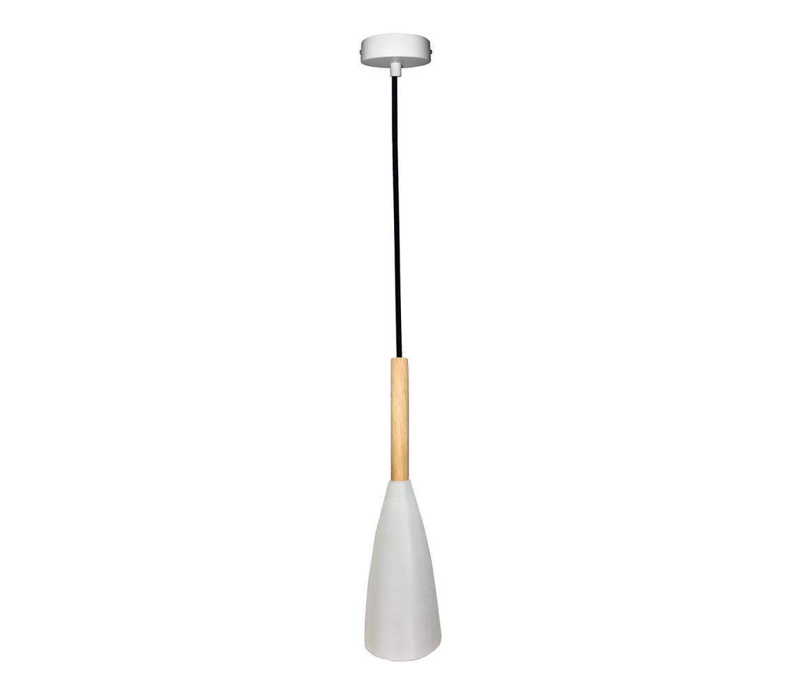 Lustră pe cablu TROSA 1xE27/40W/230V albă/lemn