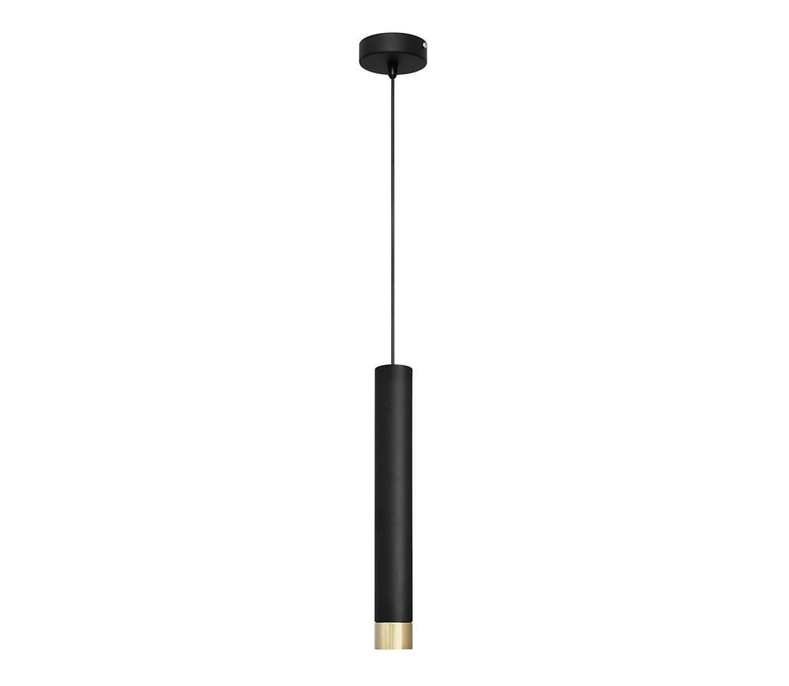 Lustră pe cablu TUBA 1xE27/60W/230V neagră/aurie