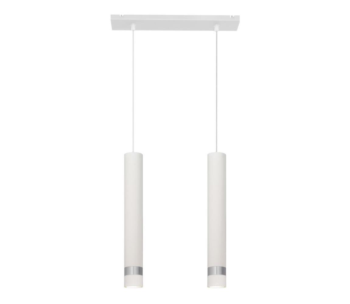 Lustră pe cablu TUBA 2xGU10/65W/230V albă/crom mat