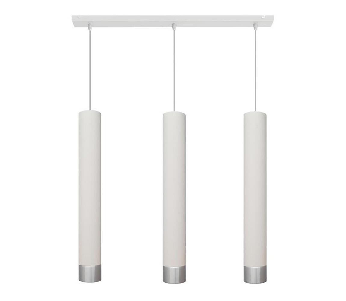 Lustră pe cablu TUBA 3xGU10/65W/230V albă/crom mat