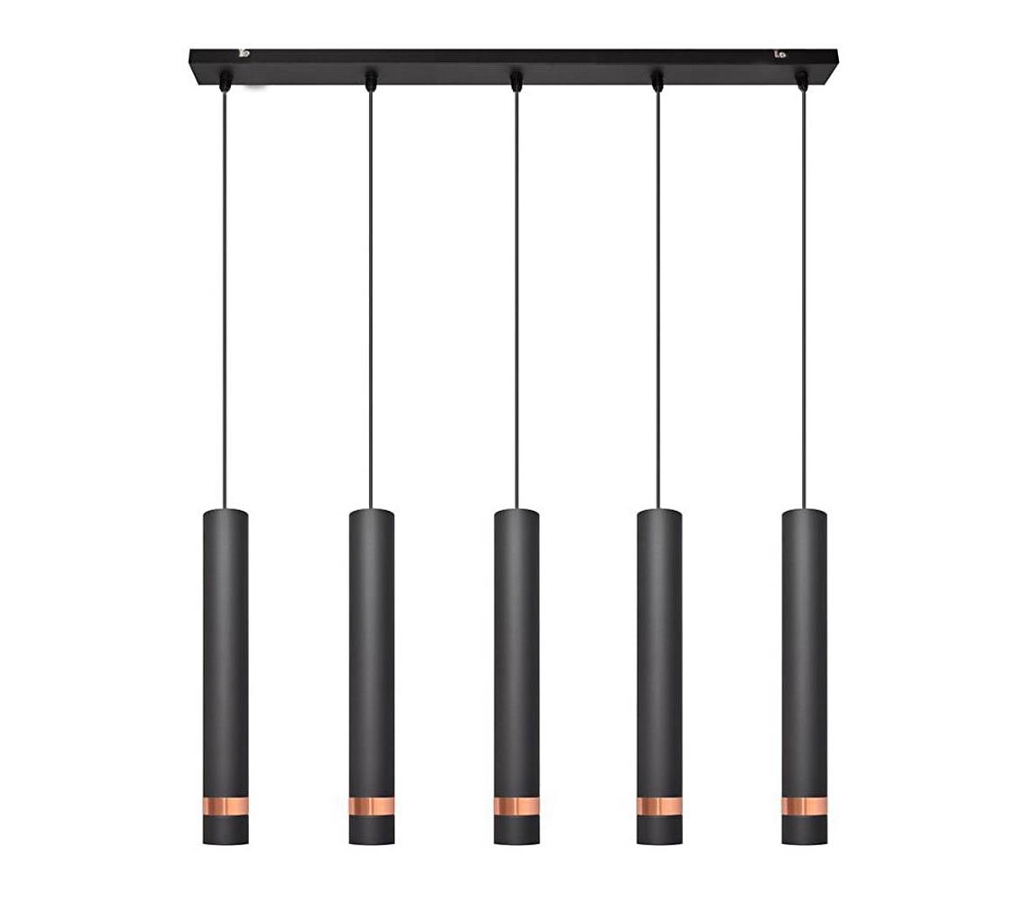 Lustră pe cablu TUBA 5xGU10/65W/230V neagră/cupru