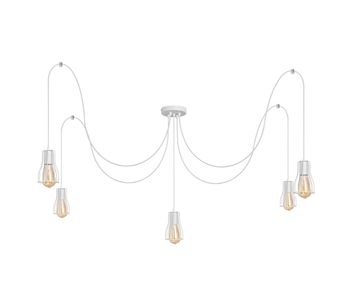 Lustră pe cablu TUBE 5xGU10/10W/230V alb