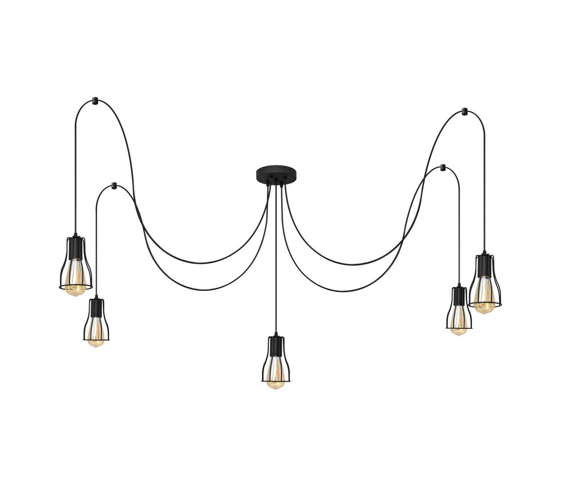 Lustră pe cablu TUBE 5xGU10/10W/230V negru