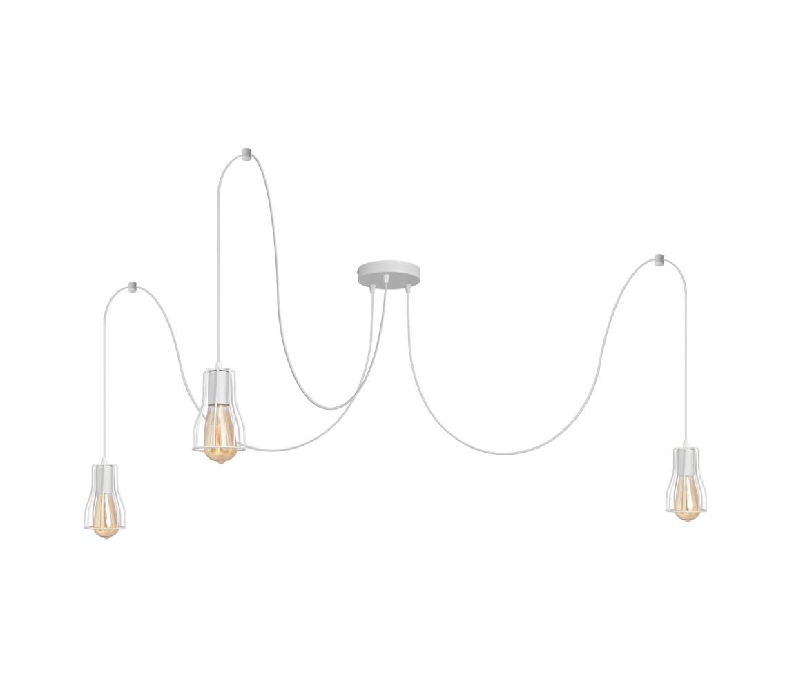 Lustră pe cablu TUBE LONG 3xE27/15W/230V alb