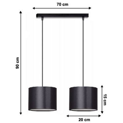 Lustră pe cablu TUZ 2xE27/60W/230V