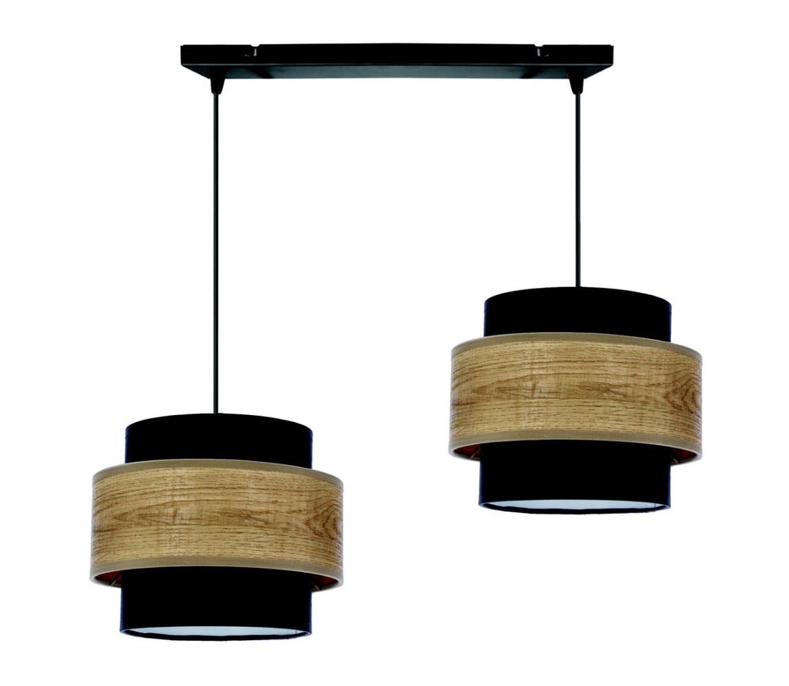 Lustră pe cablu TWIN 2xE27/40W/230V maro/negru