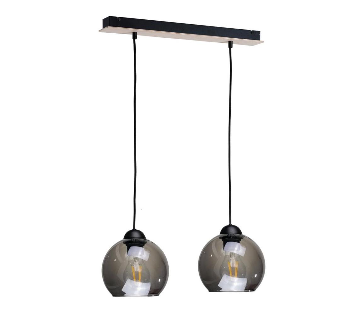 Lustră pe cablu UNO WOOD 2xE27/60W/230V neagră/maro