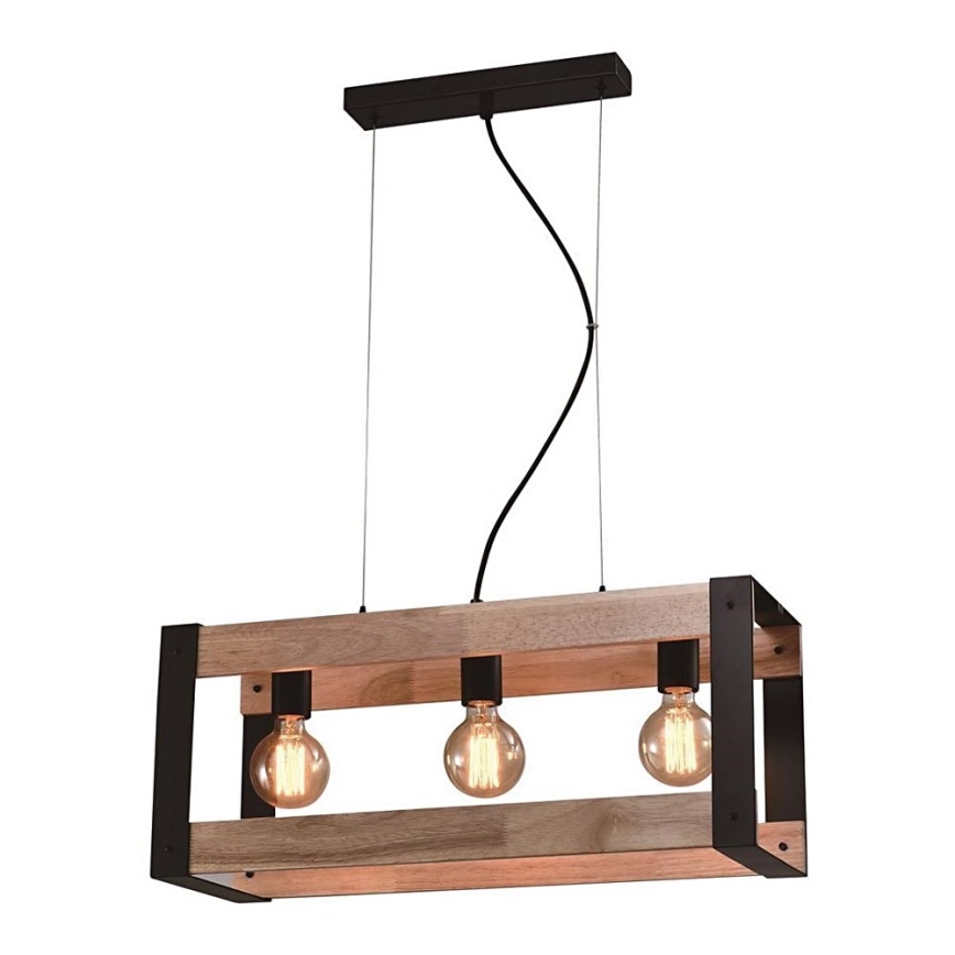 Lustră pe cablu VARNA 3xE27/40W/230V lemn