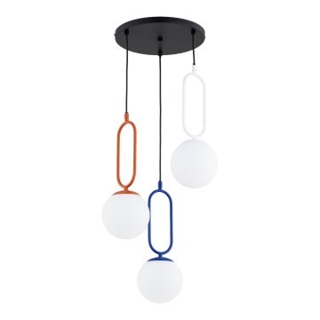 Lustră pe cablu VAVIL 3xE27/15W/230V, multicoloră