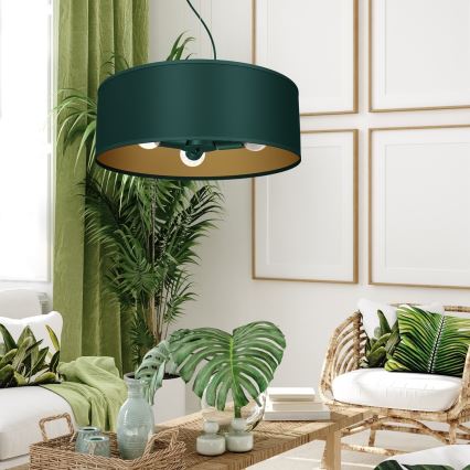 Lustră pe cablu VERDE 3xE27/60W/230V verde