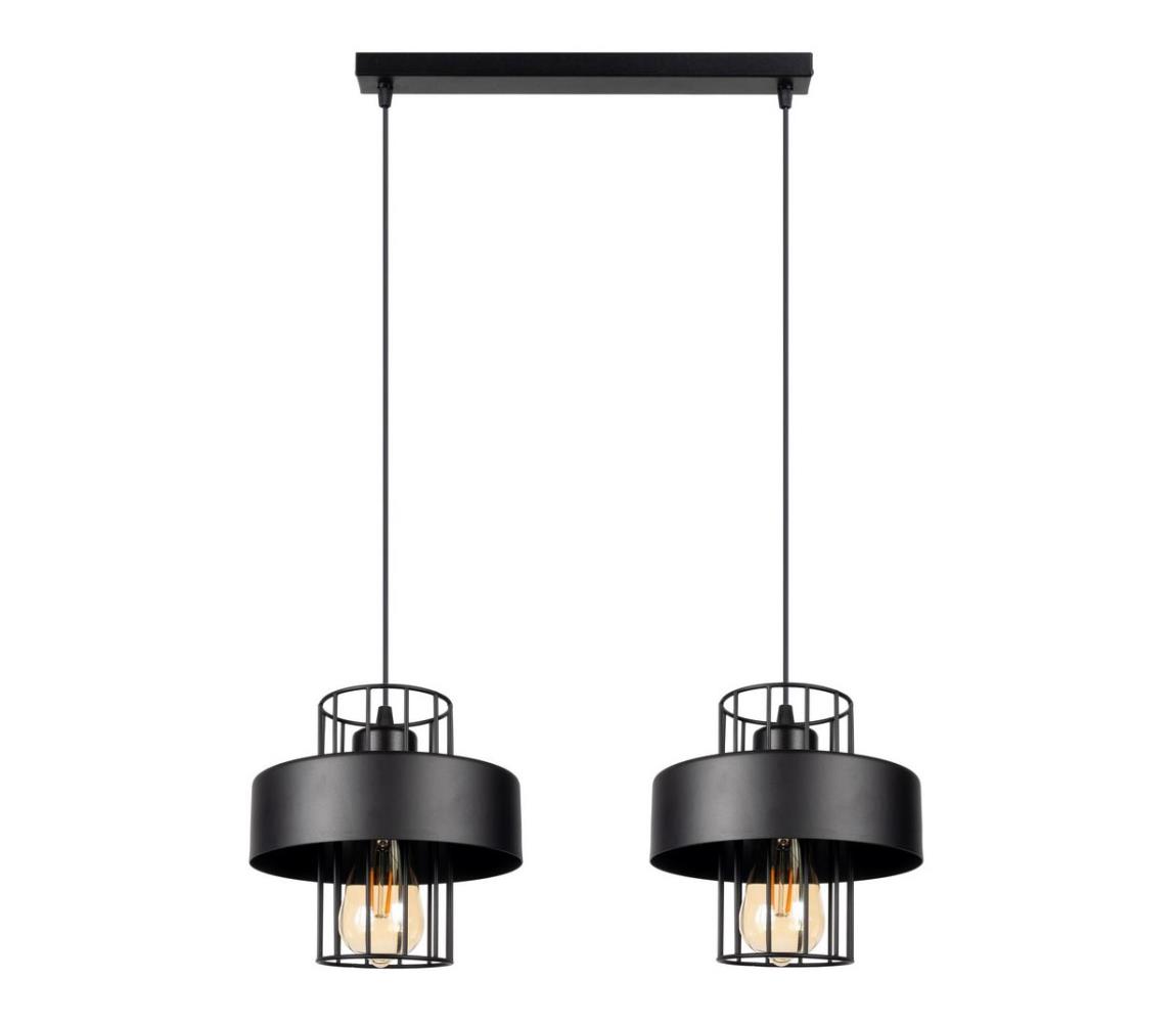 Lustră pe cablu VEST 2xE27/60W/230V neagră