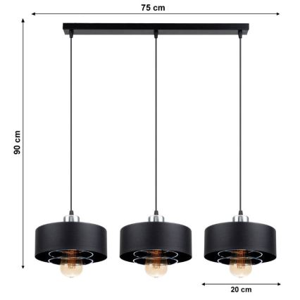 Lustră pe cablu VEST 3xE27/60W/230V
