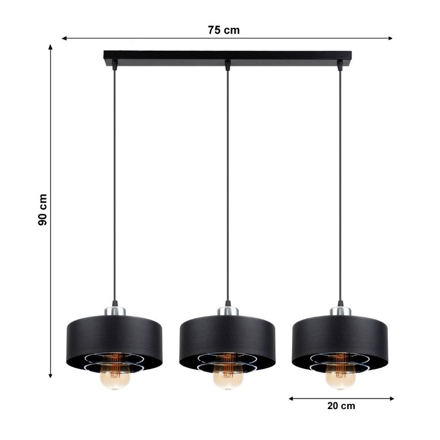 Lustră pe cablu VEST 3xE27/60W/230V