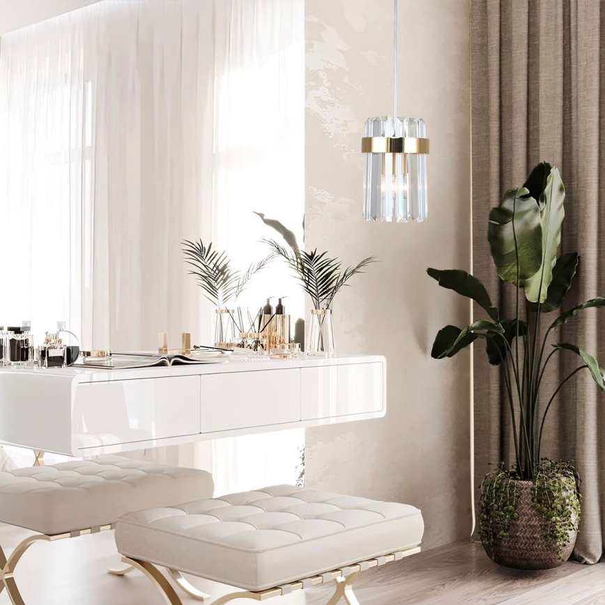 Lustră pe cablu VETRO 1xE14/10W/230V aurie