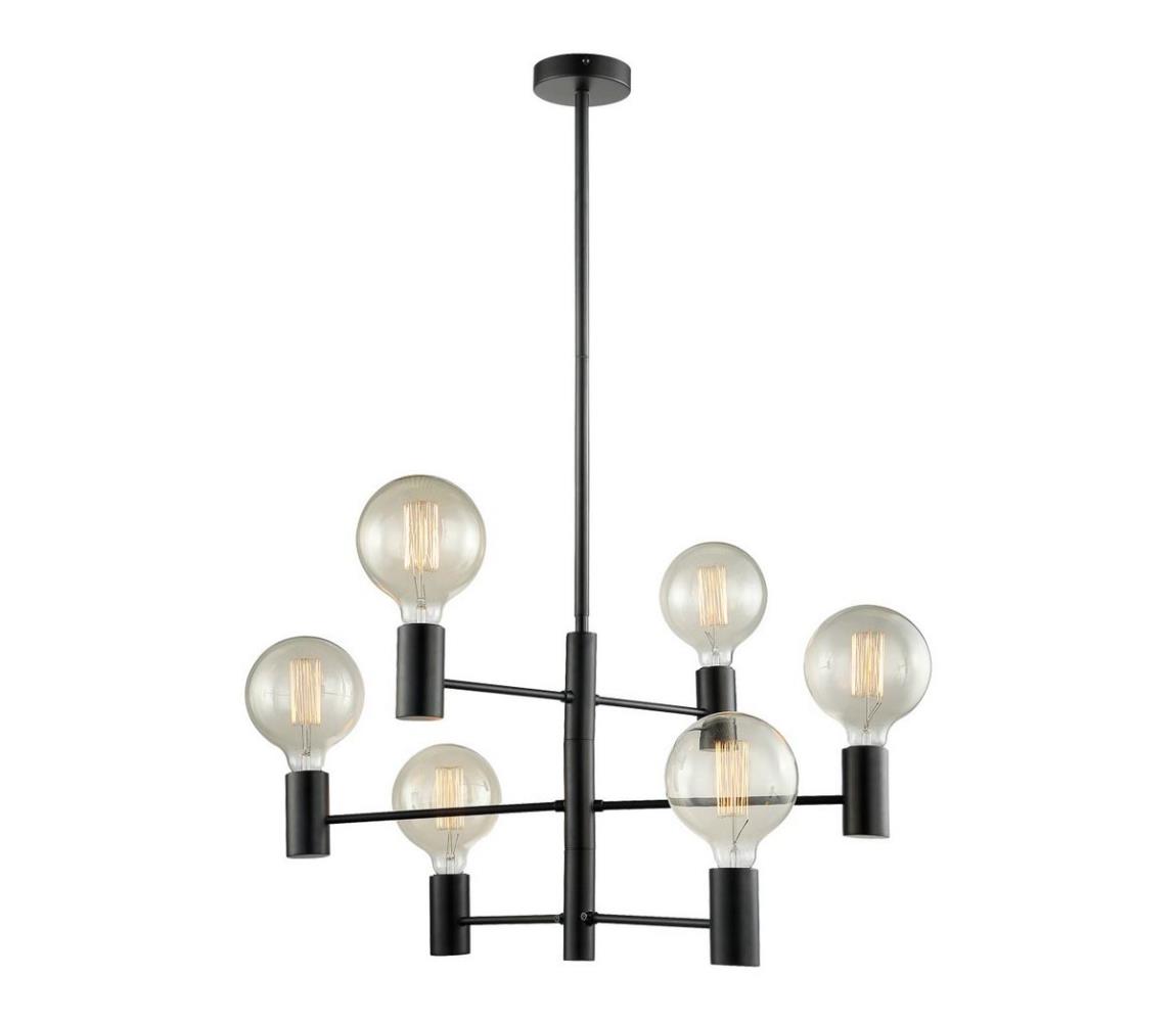 ITALUX MDM3339/6 BK - Lustră pe cablu VEVA 6xE27/40W/230V