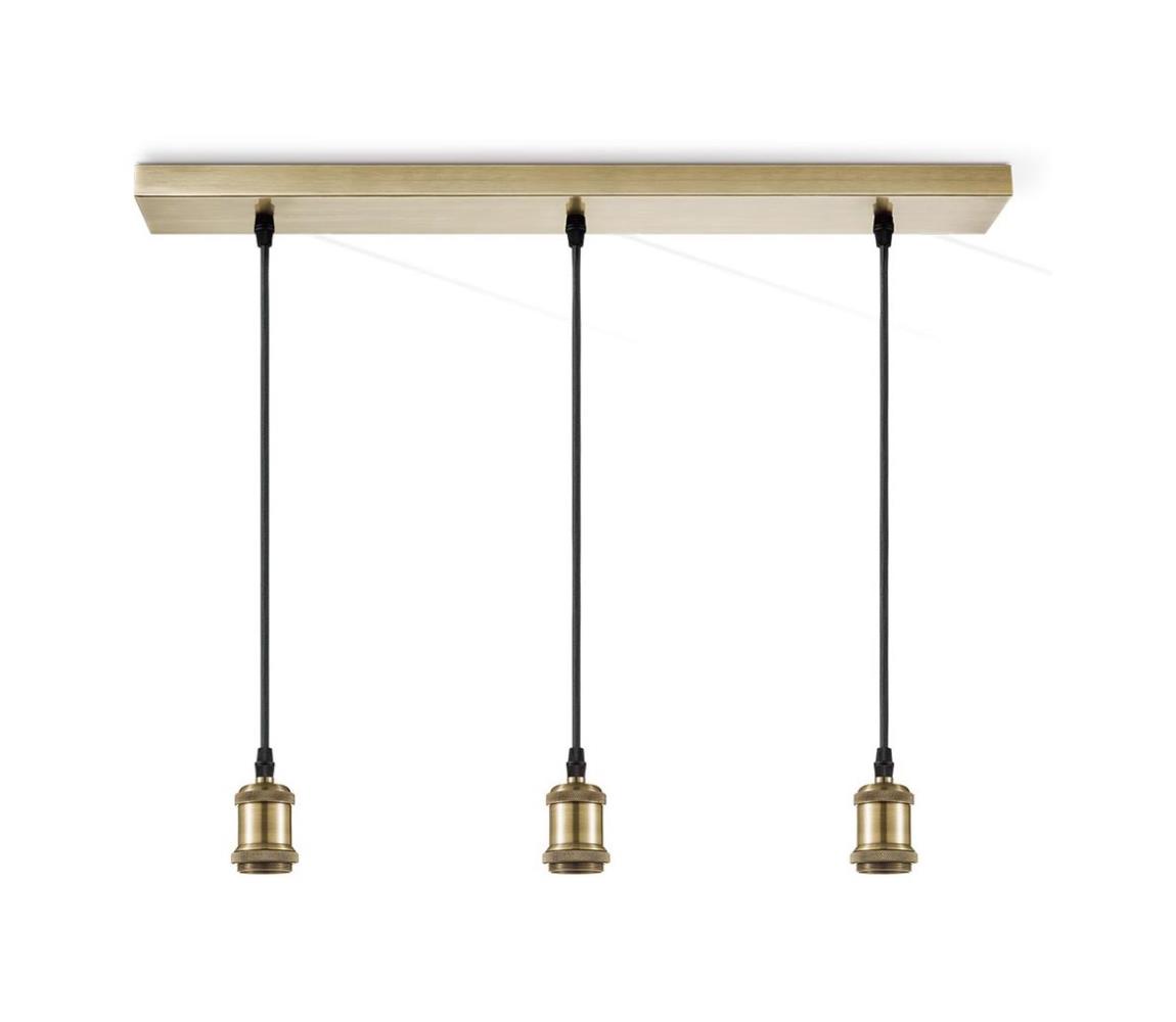 Lustră pe cablu VINTAGE 3xE27/40W/230V alamă