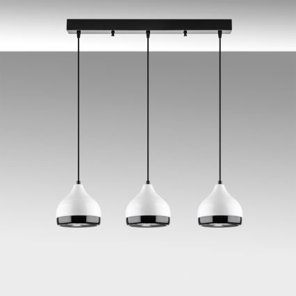 Lustră pe cablu YILDO 3xE27/40W/230V alb/negru