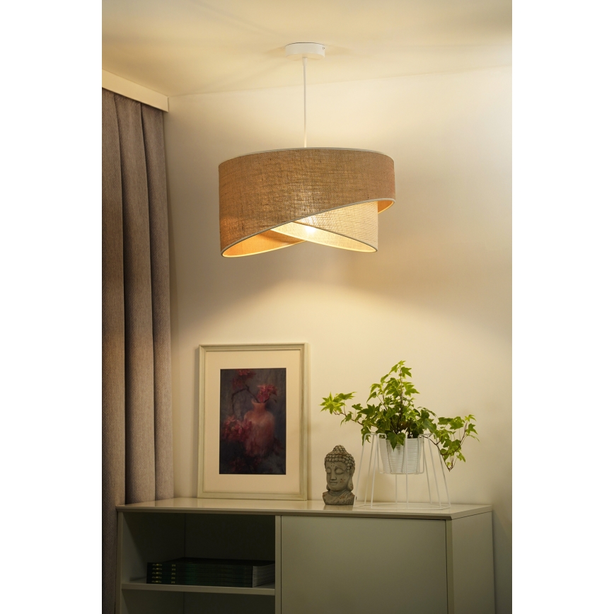 Lustră pe cablu YUTE Duolla CELLO 1xE27/15W/230V d. 45 cm maro/gri