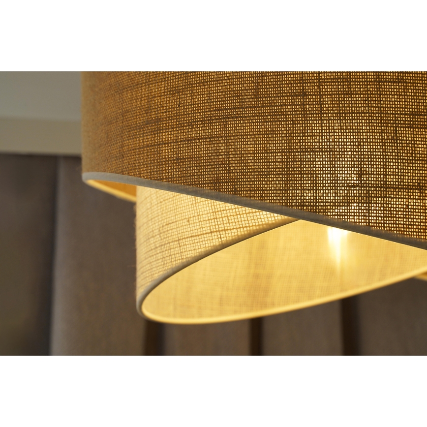 Lustră pe cablu YUTE Duolla CELLO 1xE27/15W/230V d. 45 cm maro/gri