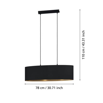 Lustră pe cablu 2xE27/40W/230V Eglo