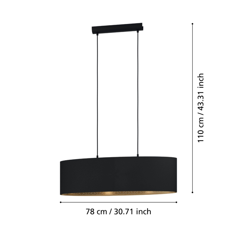 Lustră pe cablu 2xE27/40W/230V Eglo