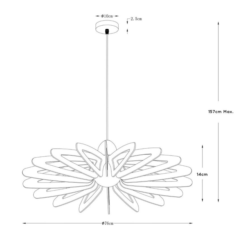 Lustră pe cablu ZIDANE 1xE27/15W/230V bej/albă Lucide 77483/76/31