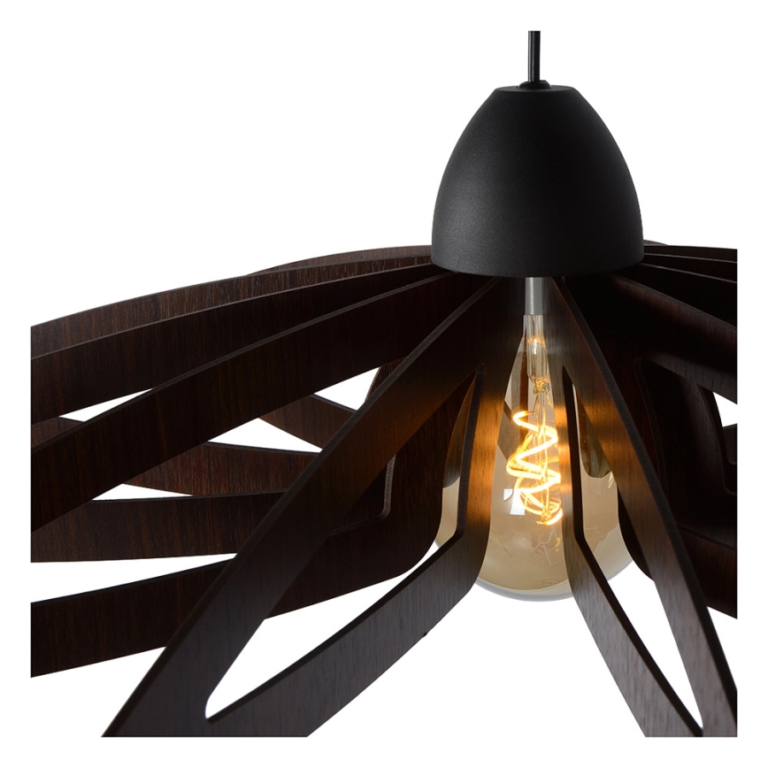 Lustră pe cablu ZIDANE 1xE27/15W/230V maro/neagră Lucide 77483/76/30