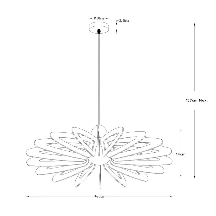 Lustră pe cablu ZIDANE 1xE27/15W/230V maro/neagră Lucide 77483/76/30