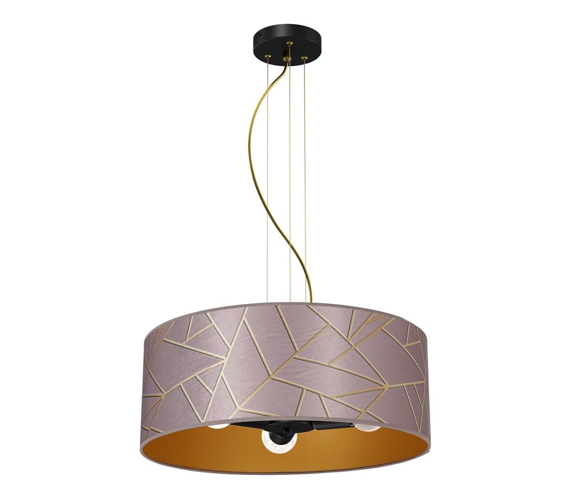 Lustră pe cablu ZIGGY 3xE27/60W/230V roz/aurie