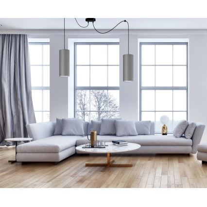 Lustră pe cablu ZIK 2xE27/40W/230V gri