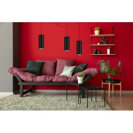 Lustră pe cablu ZIK 3xE27/40W/230V neagră