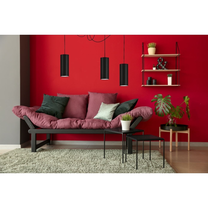 Lustră pe cablu ZIK 3xE27/40W/230V neagră