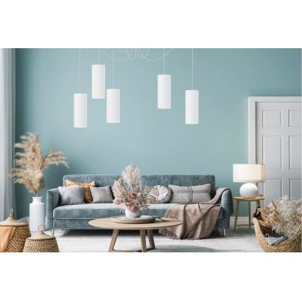 Lustră pe cablu ZIK 5xE27/40W/230V albă