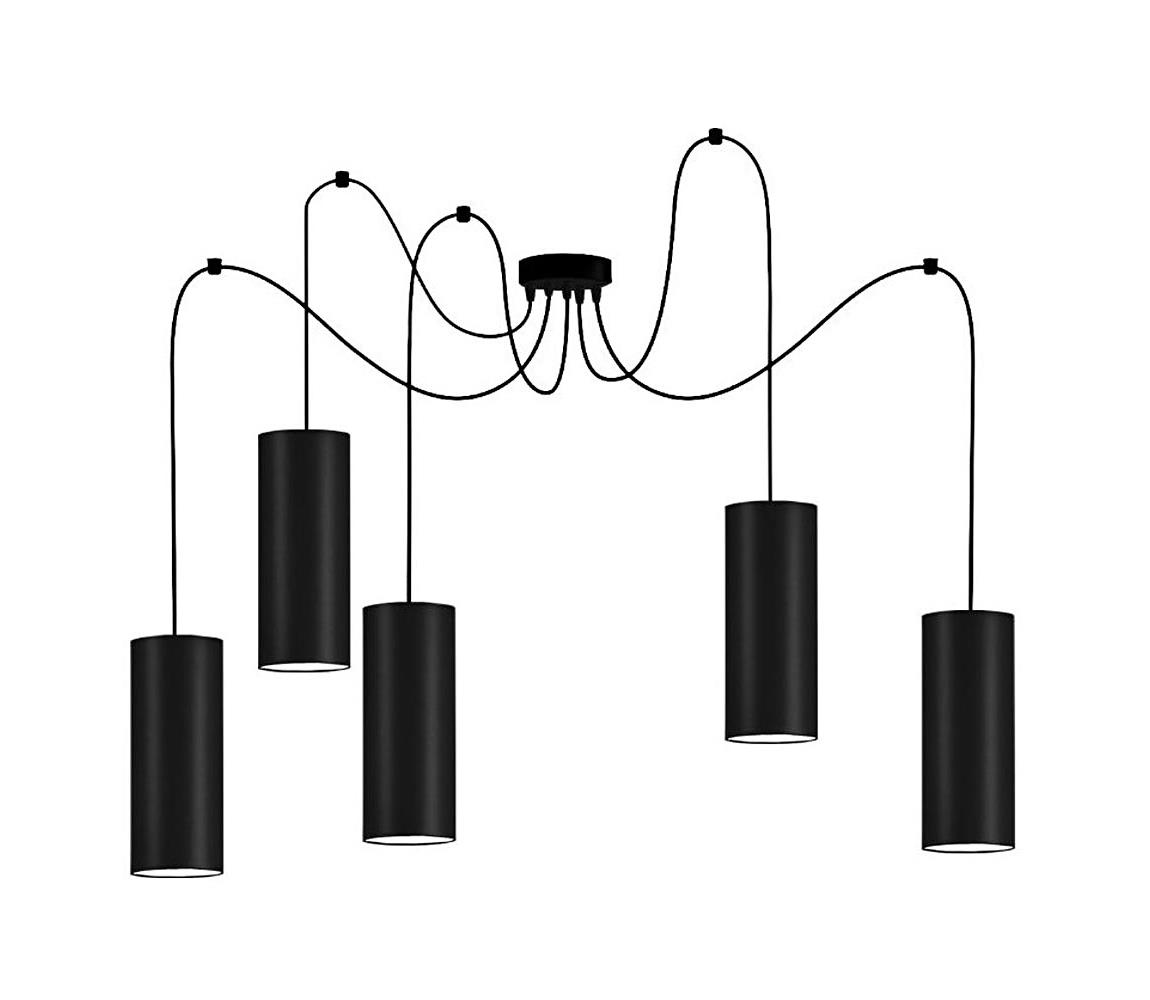 Lustră pe cablu ZIK 5xE27/40W/230V neagră