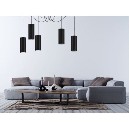 Lustră pe cablu ZIK 5xE27/40W/230V neagră