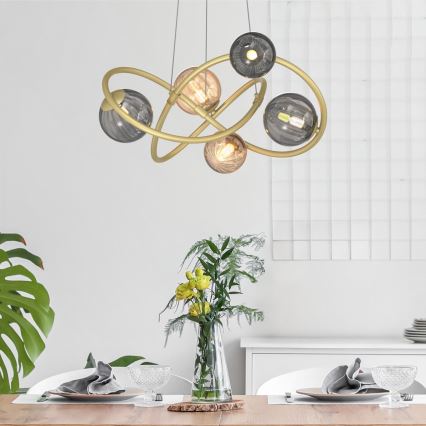 Lustră pe cablu Zuma Line 5xG9/3,5W/230V auriu