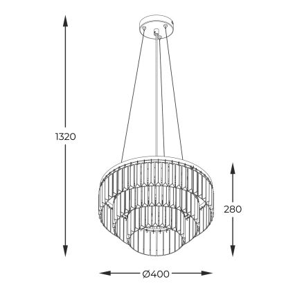 Lustră de cristal pe lanț Zuma Line 4xE14/40W/230V negru