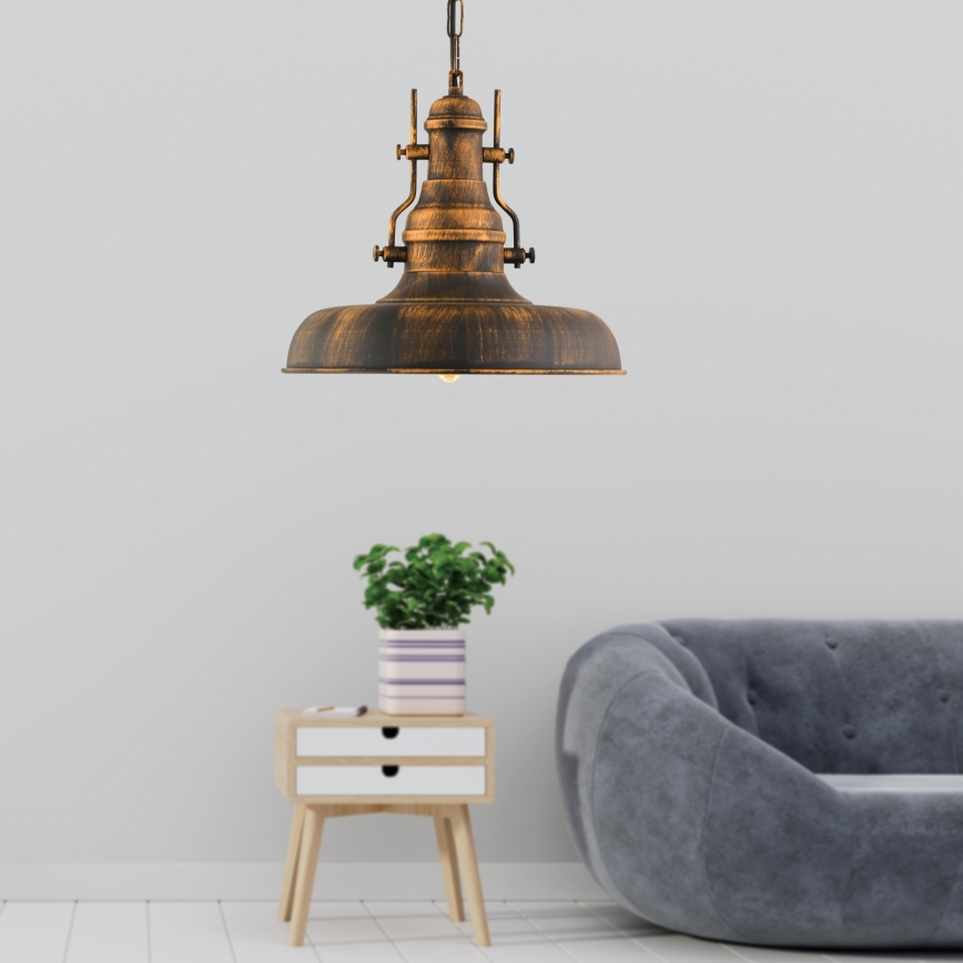 Lustră pe lanț 1xE27/40W/230V bronz