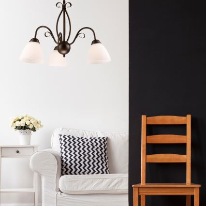 Lustră pe lanț ADELLE 3xE27/60W/230V