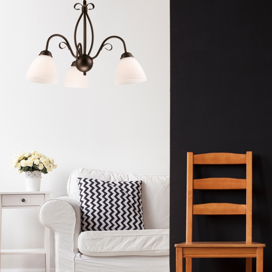 Lustră pe lanț ADELLE 3xE27/60W/230V