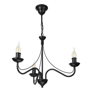 Lustră pe lanț ANTON 3xE14/15W/230V neagră